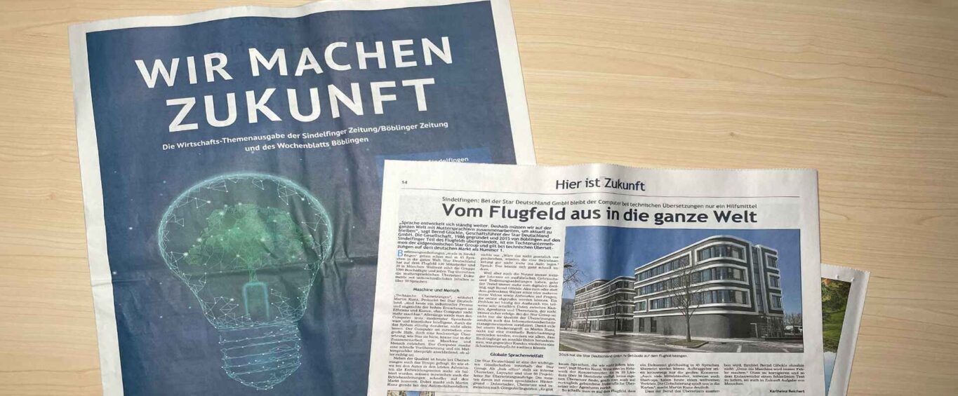 Newspaper with an article “We are making the future”.